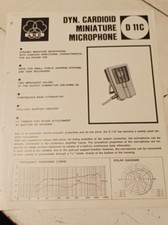 ancienne fiche brochure technique MICROPHONE AKG D11C