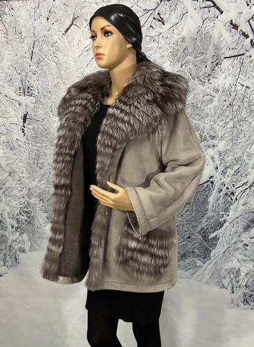 Manteau hiver gris court femme