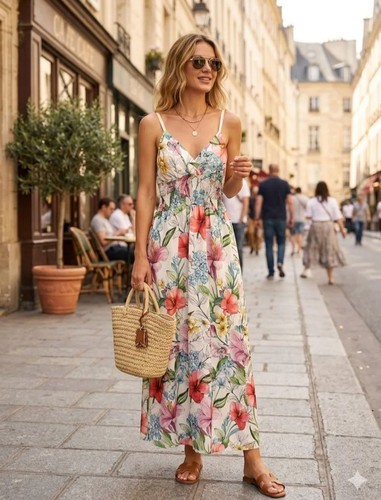 Robe longue fleurie made - longue,
