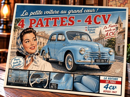 Plaque métal vintage renault