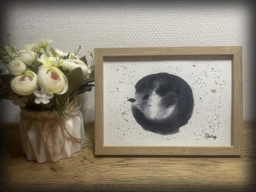 Aquarelle chat sieste signée - aquarelle,