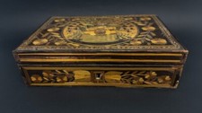 Late 18th Early 19th Century Straw Inl Sewing Box Set