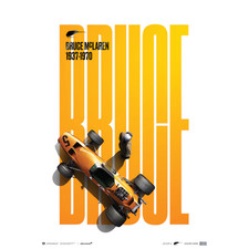 Bruce McLaren F1 Poster Papaya Spa Francorchamps Circuit 1968 - New
