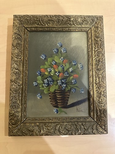 Ancien tableau fleurs - tableau,