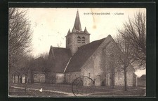Old postcard Saint-Cyr-les-Colons, the church, view of the church 