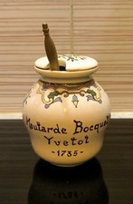 Antique Bocquet Yvetot Digoin Sarreguemines Advertising Mustard Bowl 