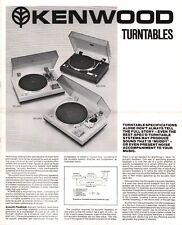 c1976 Kenwood Turntables Dealer Brochure Audiophile Specs KD 2055 3055 1033 