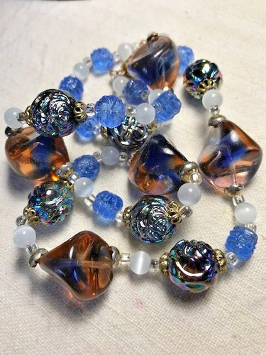 Collier perles verre venise - collier,