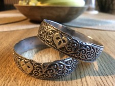 Paire De Bracelets Berbère Marocain Ancien Maroc Ethnique Argent
