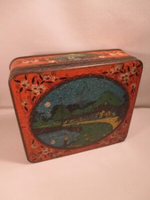 Art Nouveau Advertising Tin Box With Lithograph