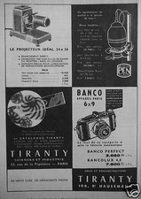 ADVERTISEMENT 1954 TYRANT PROJECTOR MAGNIFIER CAMERA BANCO- ADVERTISING