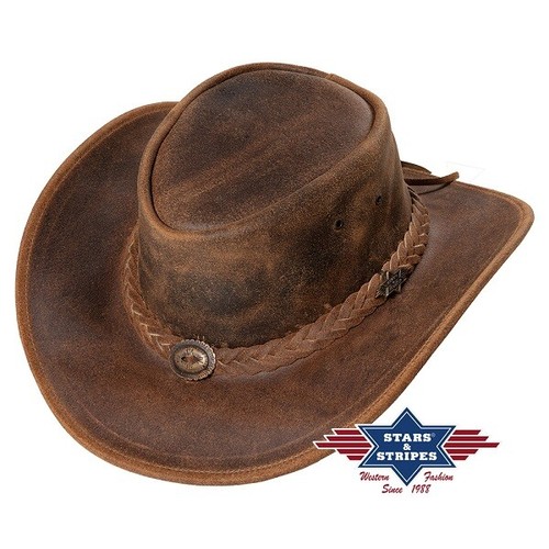 Chapeau western cuir stars - cuir,