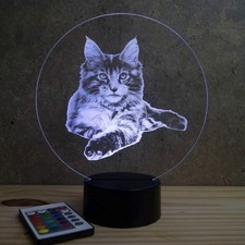 Lampe illusion 3D Animal Chat