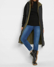 BON PRIX COLLECTION LADIES REVERSIBLE QUILTED BLACK/OLIVE GILET NEW (REF R)