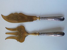 ARGENTERIE ANCIENNE - SERVICE A POISSON - ARGENT FOURRE - POINCON MINERVE