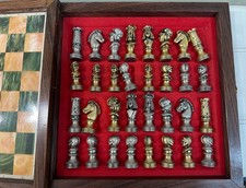 Metal and Marble Style "Middle Ages" Chess Game Set