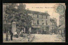 Old postcard Gentilly, Place de la Fontaine 