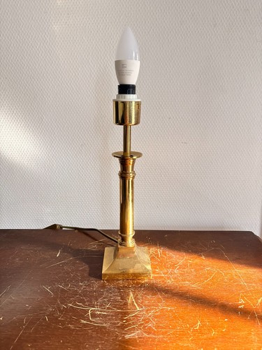 Ancien pied lampe laiton - pied, doré