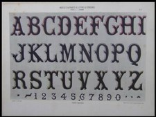 FRENCH RENAISSANCE LETTERS - 1903 HELIOTYPE POCHOIR - TYPOGRAPHY, ALPHABET