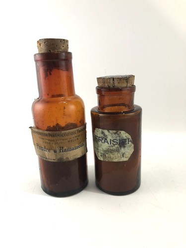 Antique amber bottle bottles - 2,