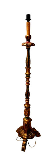 Lampadaire bois sculpté - en,