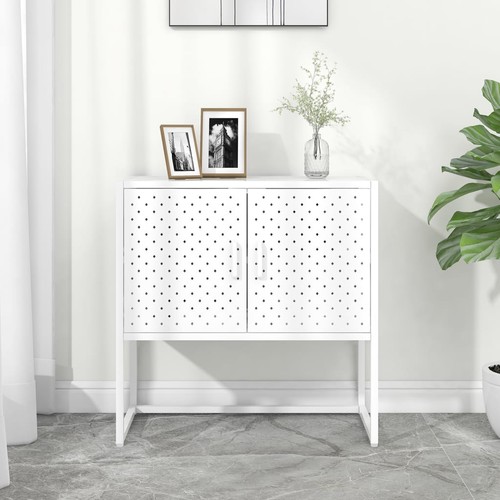 Buffet blanc 75x35x75 - blanc, acier