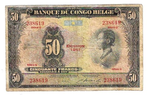 Billet congo belge 50 - billet,
