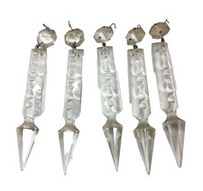 Vintage Crystal Glass Spear Head 6" x 3/4" Prisms Lamp Luster