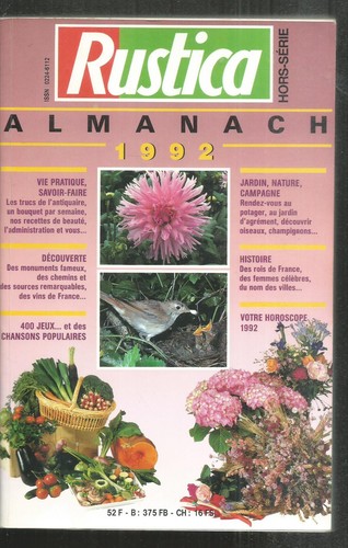 Almanach rustica 1992 - almanach,