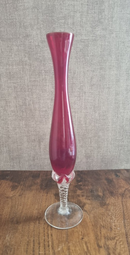 Vase soliflore verre rouge - vase,