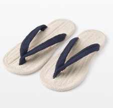 Muji Handmade Setta Room Sandals Navy – Soft Cotton, Barefoot Comfort