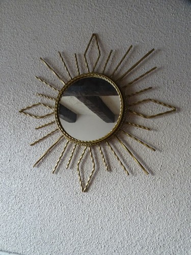 Ancien miroir soleil fer - ancien,