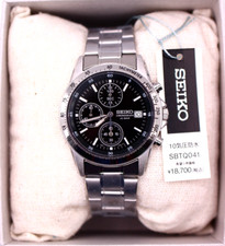 Montre Homme SEIKO Selection SBTQ041 Chronographe Quartz Argent Noir Du Japon