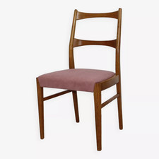 Chaise teck vintage velour rose danemark