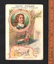 Oliver Cromwell Rare Poulain Chocolate French Trade Card Early 1900s Signatures