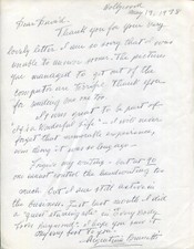 Argentina Brunetti It's a Wonderful Life Mrs. Martini Signed Autograph Letter