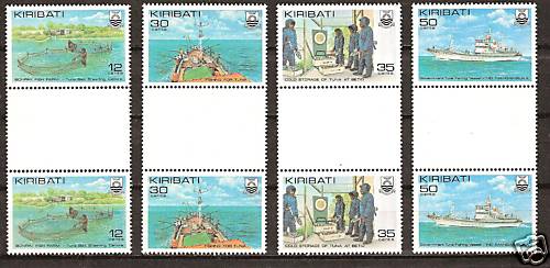 Kiribati 380 383 mnh tuna - 380-383,