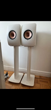 2 KEF LS50 wireless speakers with stands