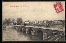 Old postcard Selles-sur-Cher, Le Pont du Cher 1914 
