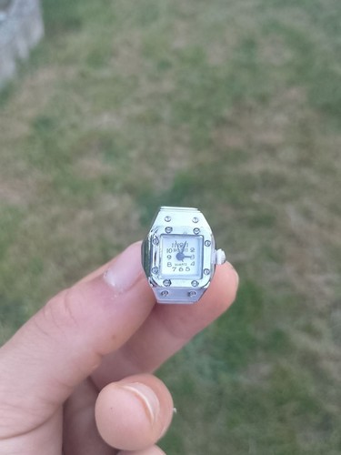 Bague montre blanche - bague, quartz