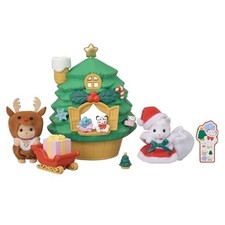 Ensemble maison sapin de Noël Sylvanian Families jouet poupée Calico...