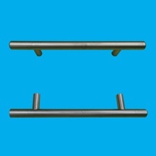 3x 96mm Mat Chrome Effet Porte Poignée T Barre, Garde-Robe, Placard, Armoire