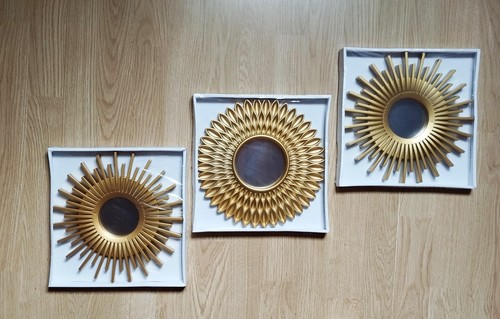Lot miroirs ronds - 3, dorÉs
