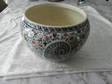 Antique Gien Earthenware Pot Hide Vase Kashmir Decor