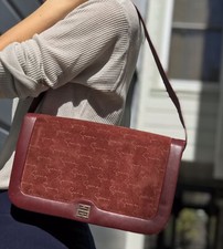 Sac GIVENCHY Vintage Purse Made in Spain Signature Logo Red Suede Shoulder Bag