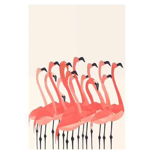 Affiche moderne flamant - affiche,