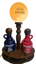 VTG Mini Saloon Bar Lamp Globe Light Red Blue Ceramic Whiskey Bottles Barware