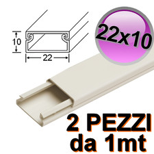 Mini goulotte 22x10 mm, plate
