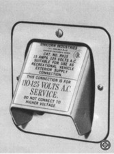 VW Bus  Type 2 Westfalia camper Bay Window Side Electrical Supply Inlet.