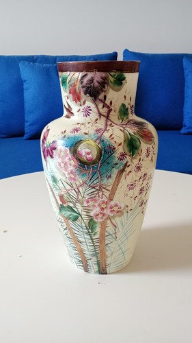 Vase opaline décor - vase,